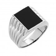 Herrenrinr aus Silber 925 mit Onix